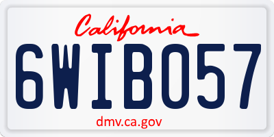 CA license plate 6WIB057