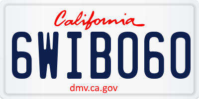 CA license plate 6WIB060