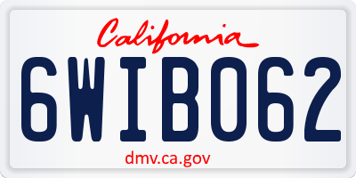 CA license plate 6WIB062