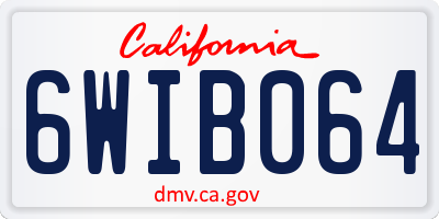 CA license plate 6WIB064