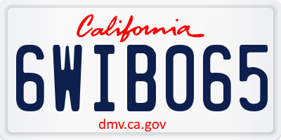 CA license plate 6WIB065