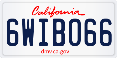 CA license plate 6WIB066