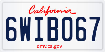 CA license plate 6WIB067