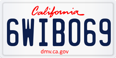 CA license plate 6WIB069