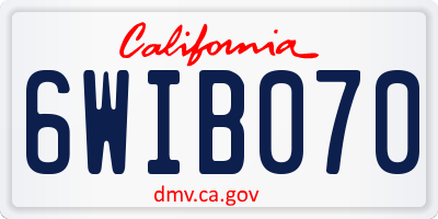 CA license plate 6WIB070