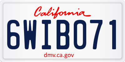 CA license plate 6WIB071