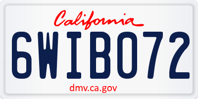 CA license plate 6WIB072