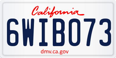 CA license plate 6WIB073