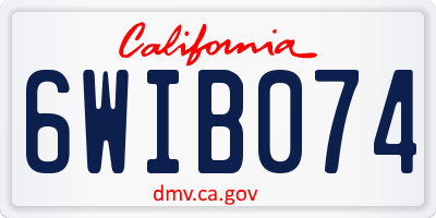CA license plate 6WIB074