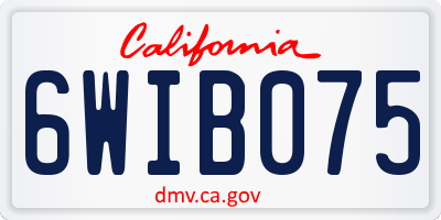 CA license plate 6WIB075