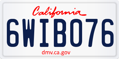 CA license plate 6WIB076