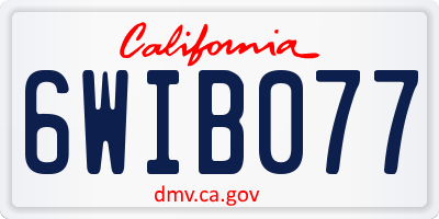 CA license plate 6WIB077