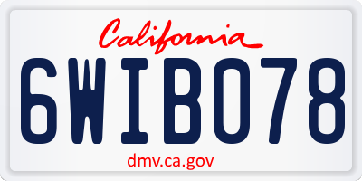CA license plate 6WIB078