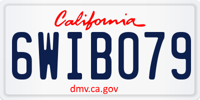 CA license plate 6WIB079