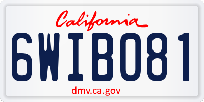 CA license plate 6WIB081