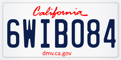 CA license plate 6WIB084