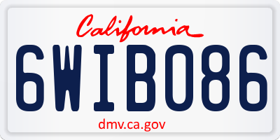 CA license plate 6WIB086