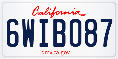 CA license plate 6WIB087