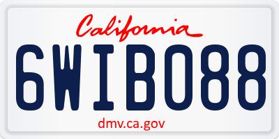 CA license plate 6WIB088