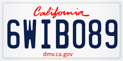 CA license plate 6WIB089