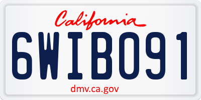CA license plate 6WIB091
