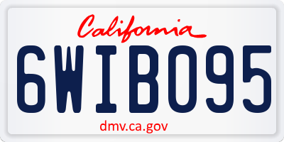 CA license plate 6WIB095