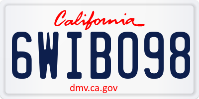 CA license plate 6WIB098