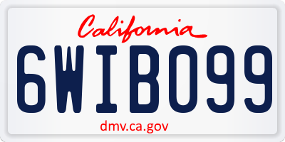 CA license plate 6WIB099