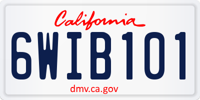 CA license plate 6WIB101