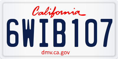 CA license plate 6WIB107