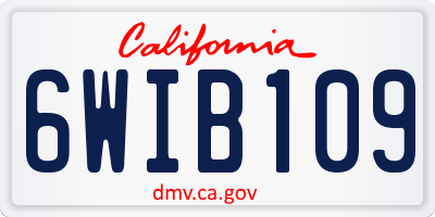 CA license plate 6WIB109