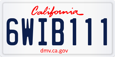 CA license plate 6WIB111