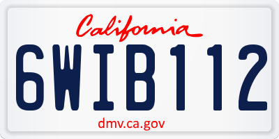 CA license plate 6WIB112