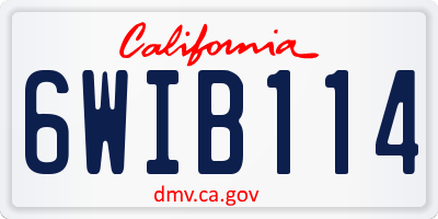 CA license plate 6WIB114