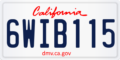 CA license plate 6WIB115