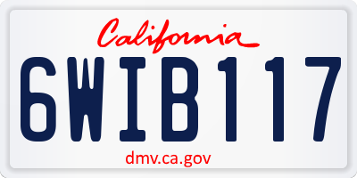 CA license plate 6WIB117