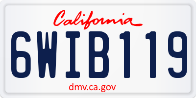 CA license plate 6WIB119