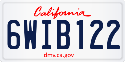 CA license plate 6WIB122