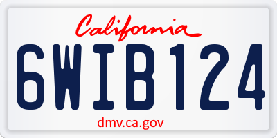 CA license plate 6WIB124