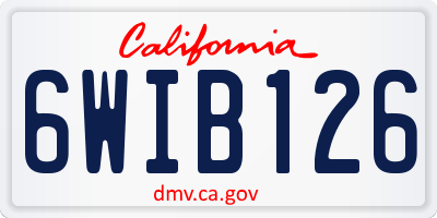 CA license plate 6WIB126