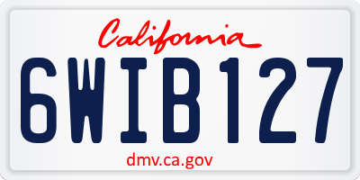 CA license plate 6WIB127