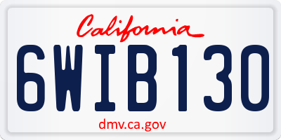 CA license plate 6WIB130