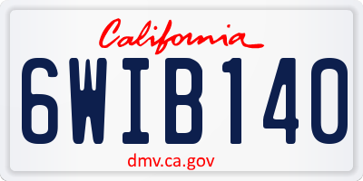 CA license plate 6WIB140