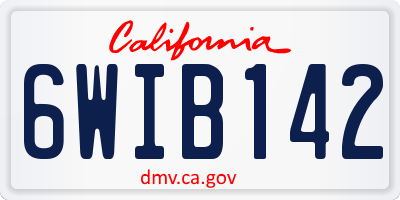 CA license plate 6WIB142