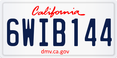 CA license plate 6WIB144
