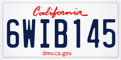 CA license plate 6WIB145