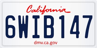 CA license plate 6WIB147