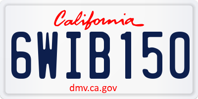 CA license plate 6WIB150