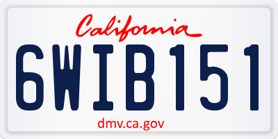 CA license plate 6WIB151