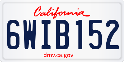 CA license plate 6WIB152